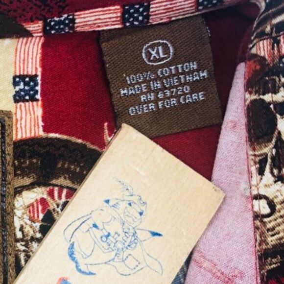 Clearwater Outfitters Motorcycles American Flag Print Short Sleeve Shirt sz XL - Picture 6 of 9